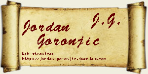 Jordan Goronjić vizit kartica